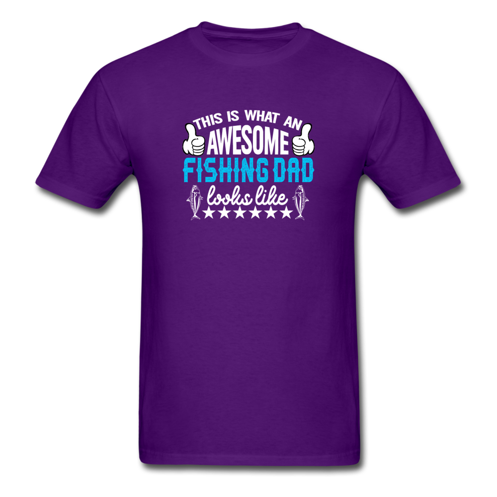 Unisex Classic Awesome Fishing Dad T-Shirt - purple