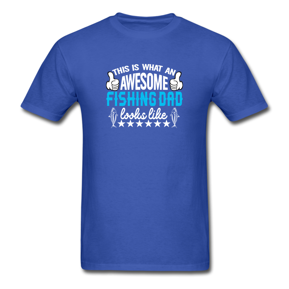 Unisex Classic Awesome Fishing Dad T-Shirt - royal blue