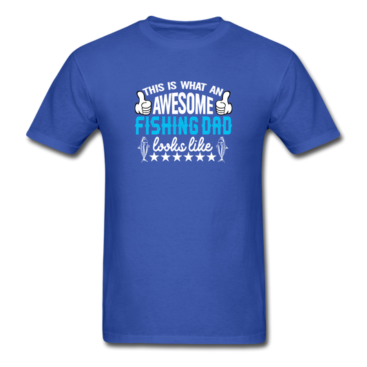 Unisex Classic Awesome Fishing Dad T-Shirt - royal blue