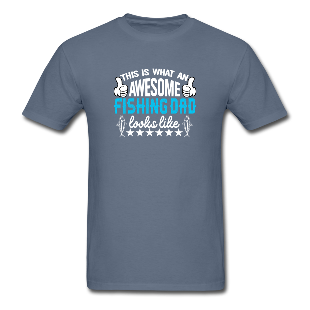 Unisex Classic Awesome Fishing Dad T-Shirt - denim