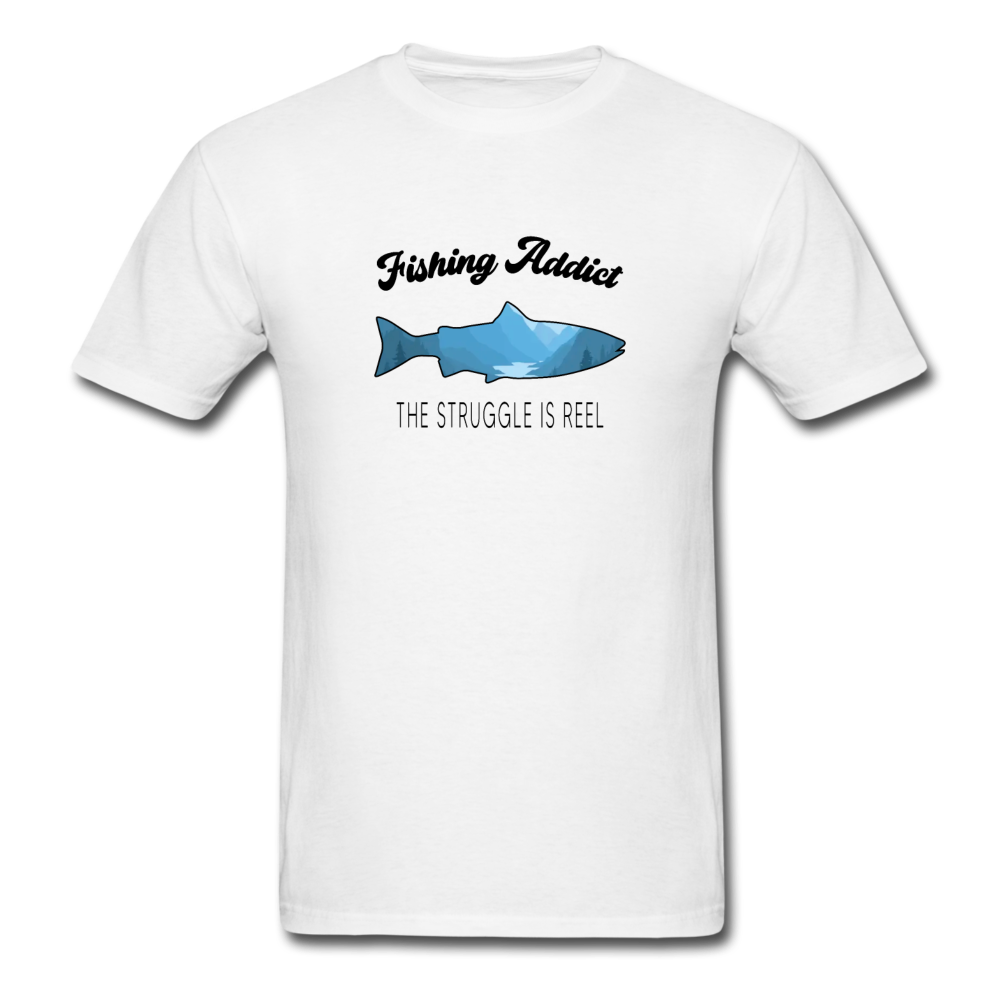 Unisex Classic Fishing Addict T-Shirt - white
