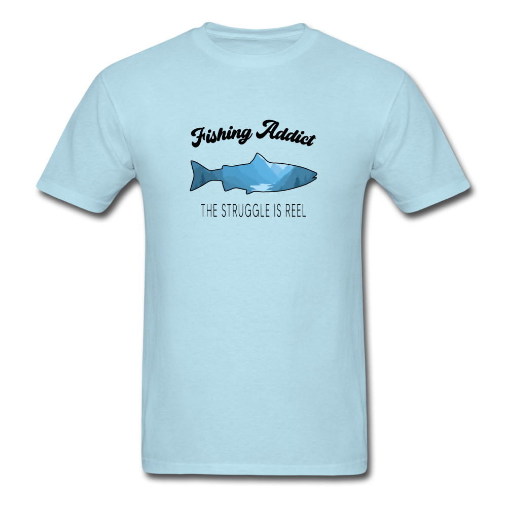 Unisex Classic Fishing Addict T-Shirt - powder blue