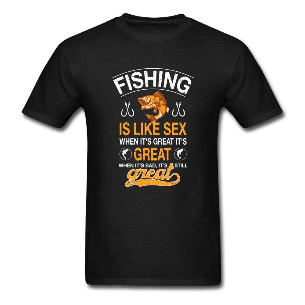 Gildan Ultra Cotton Adult Fishing is Like Sex T-Shirt - black
