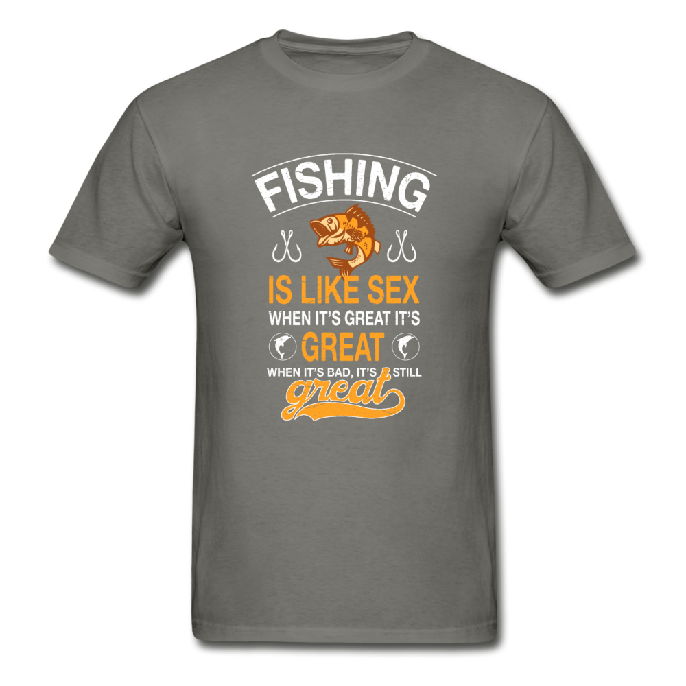 Gildan Ultra Cotton Adult Fishing is Like Sex T-Shirt - charcoal