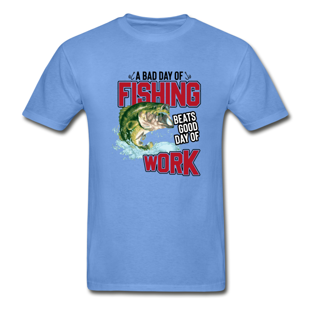 Hanes Adult Tagless Fishing vs. Work T-Shirt - carolina blue