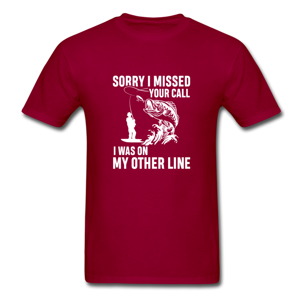 Unisex Classic Missed Your Call T-Shirt - dark red