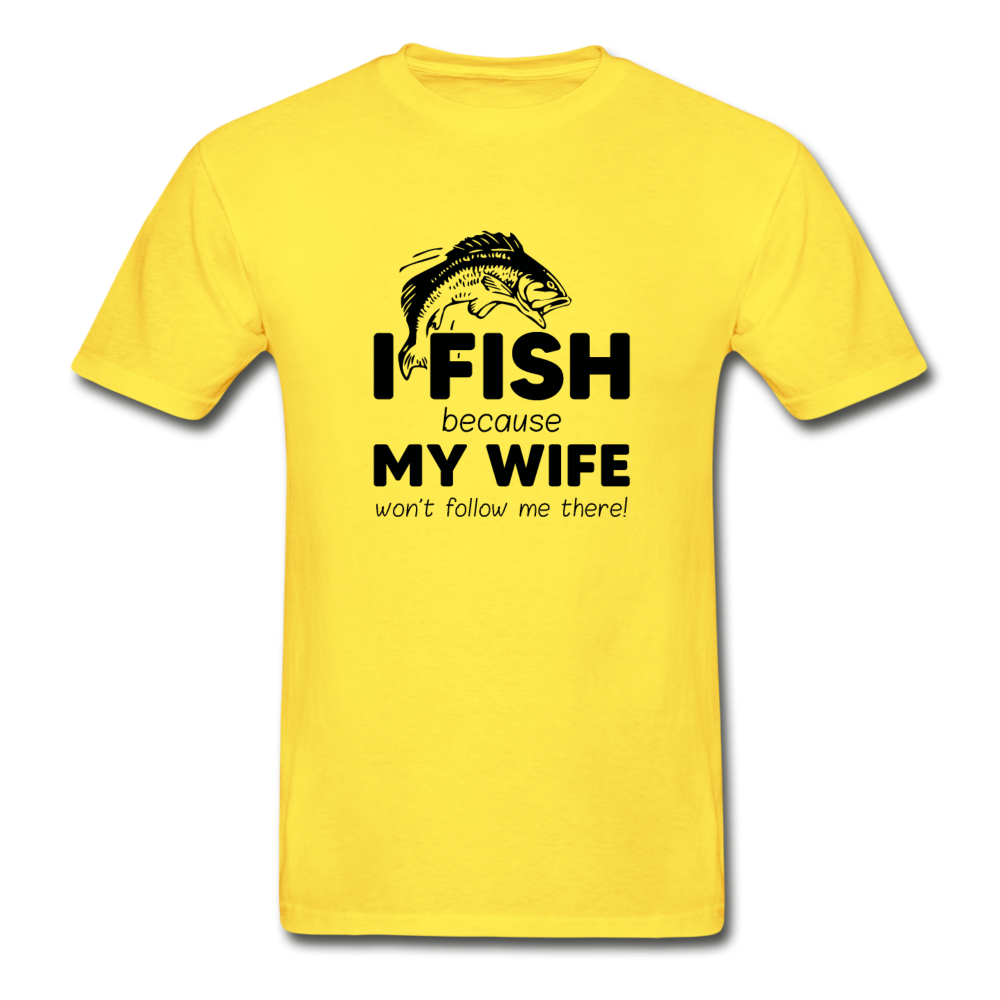 Hanes Adult Tagless Wife Won't Follow T-Shirt - yellow