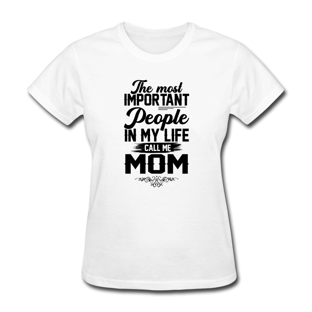 Women's Call Me Mom T-Shirt - white