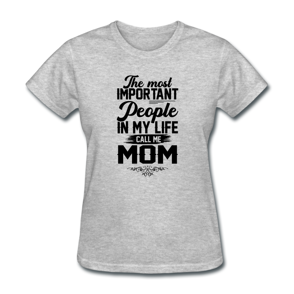 Women's Call Me Mom T-Shirt - heather gray