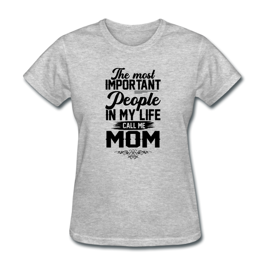 Women's Call Me Mom T-Shirt - heather gray