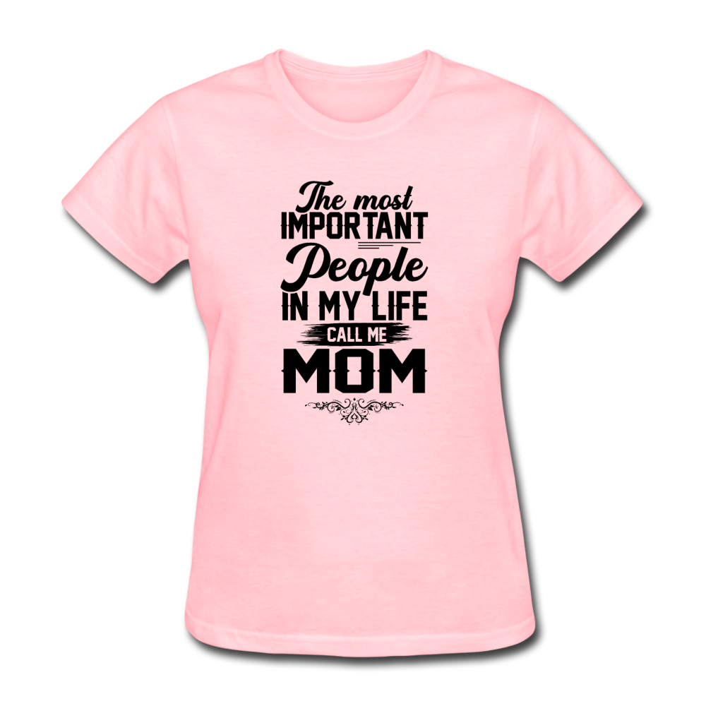 Women's Call Me Mom T-Shirt - pink