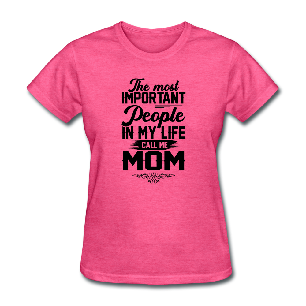 Women's Call Me Mom T-Shirt - heather pink