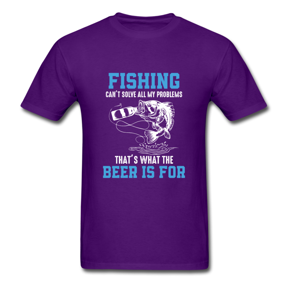 Unisex Classic Fishing and Beer T-Shirt - purple