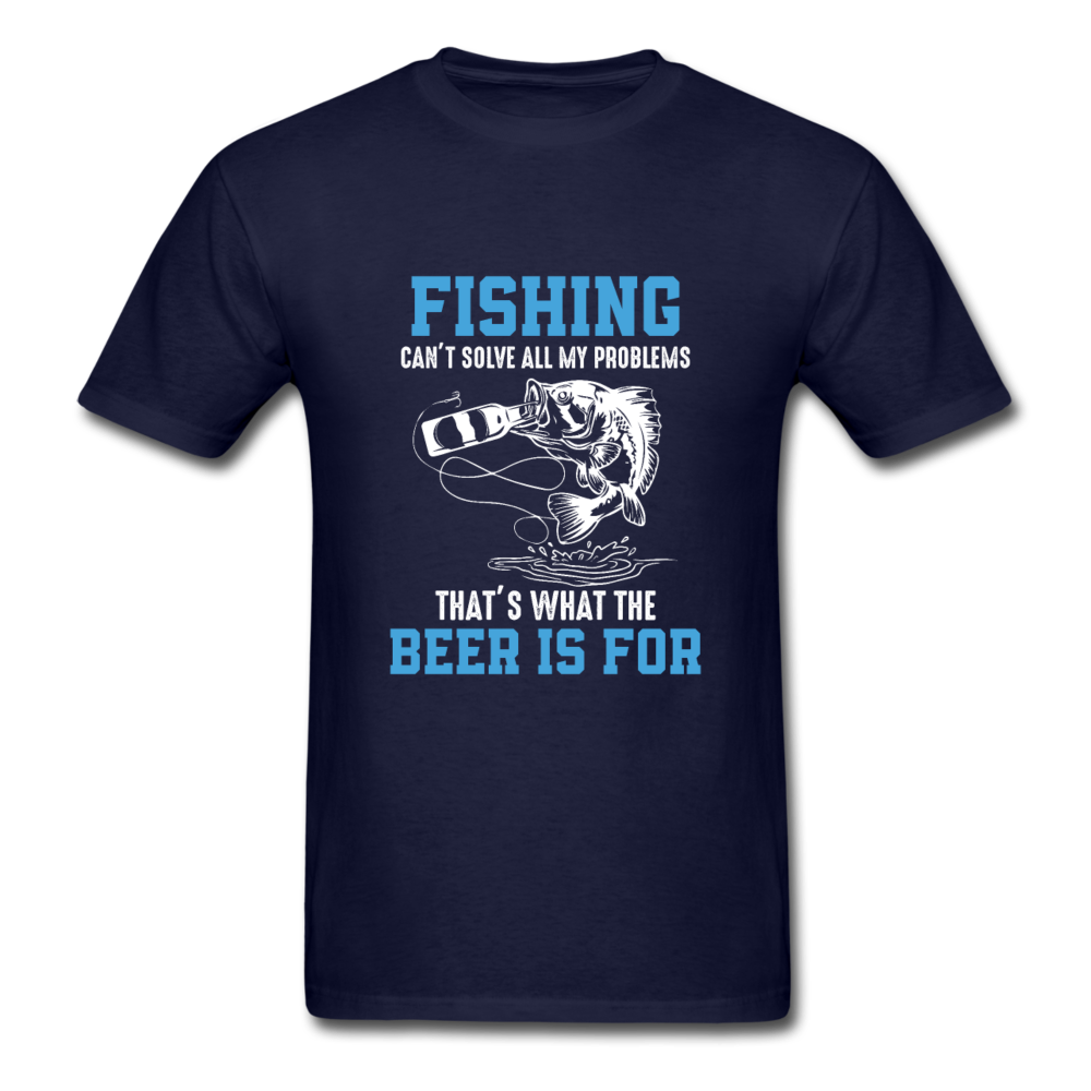 Unisex Classic Fishing and Beer T-Shirt - navy