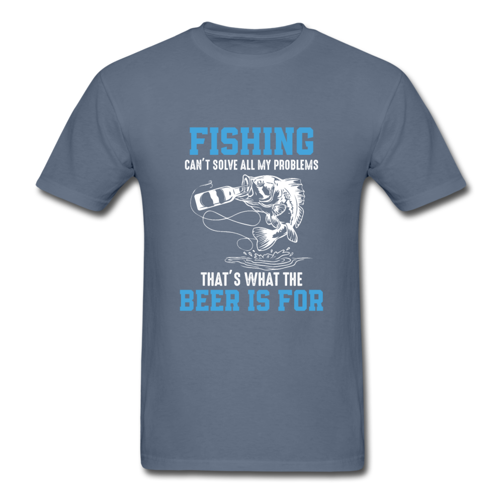 Unisex Classic Fishing and Beer T-Shirt - denim