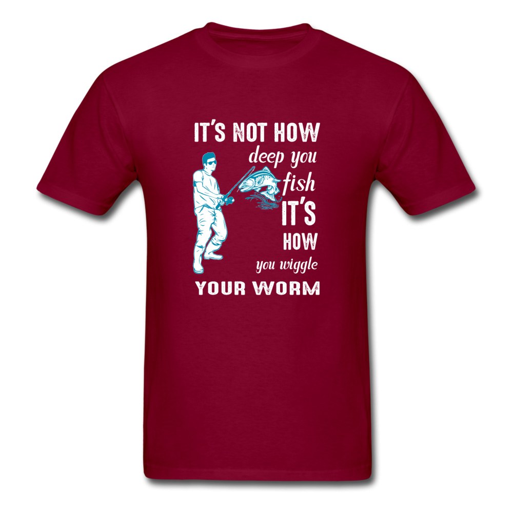 Unisex Classic Wiggle Your Worm T-Shirt - burgundy