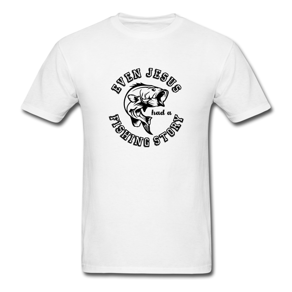 Unisex Classic Jesus Fishing Story T-Shirt - white