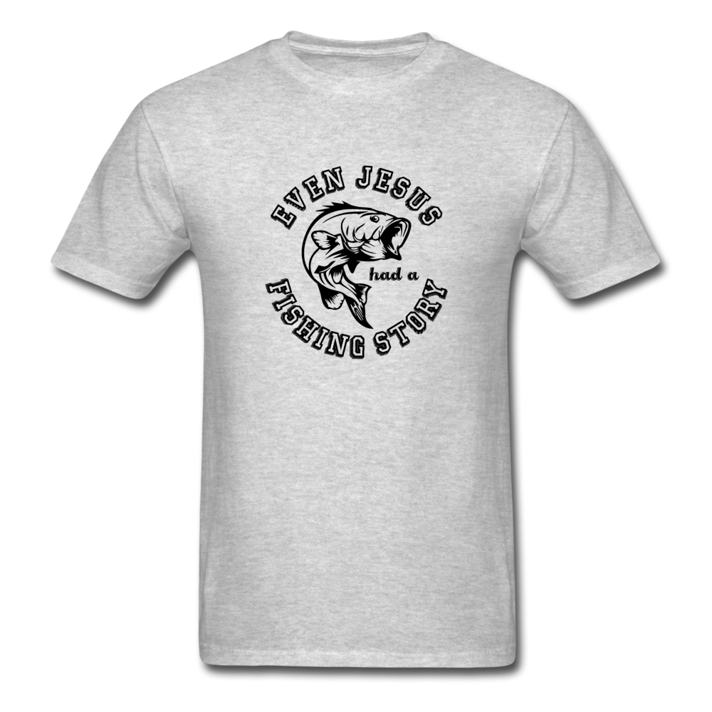 Unisex Classic Jesus Fishing Story T-Shirt - heather gray