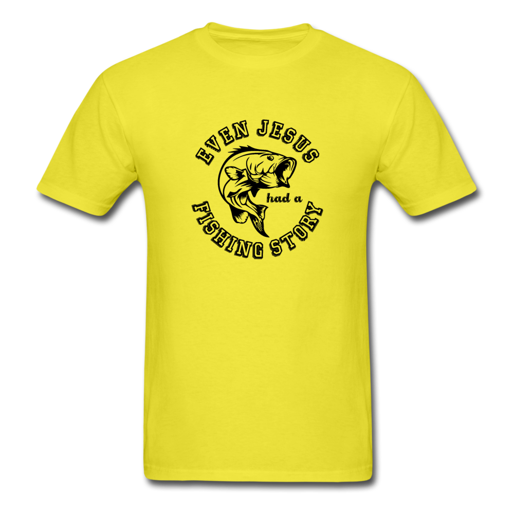 Unisex Classic Jesus Fishing Story T-Shirt - yellow