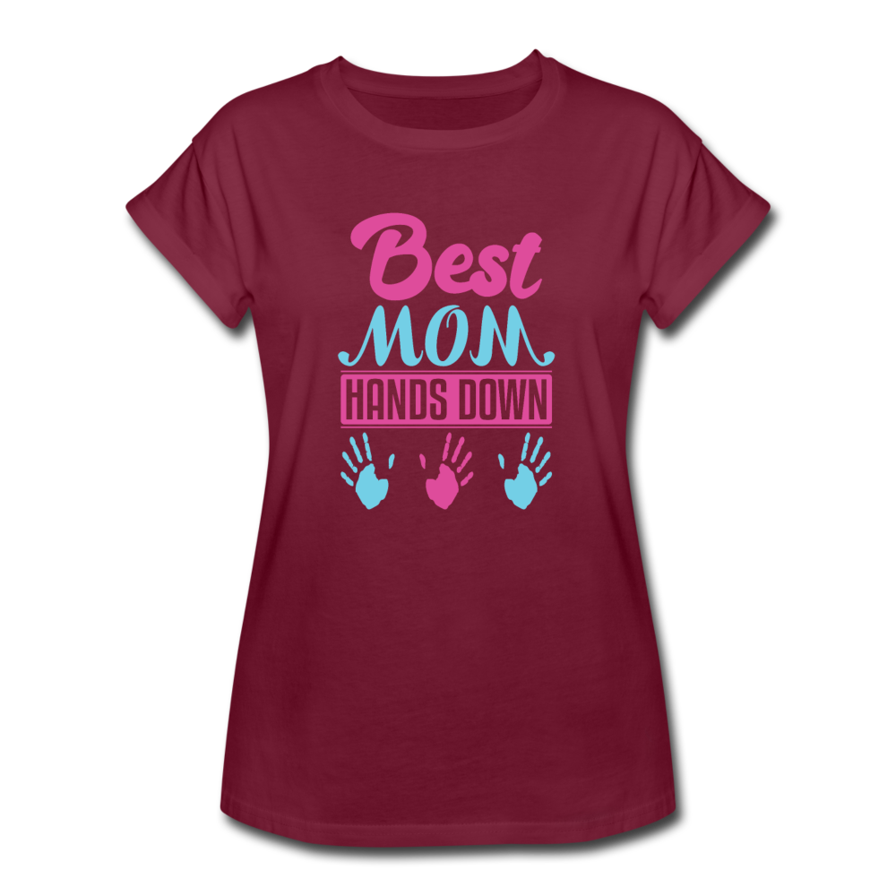Women's Relaxed Best Mom Fit T-Shirt - burgundy