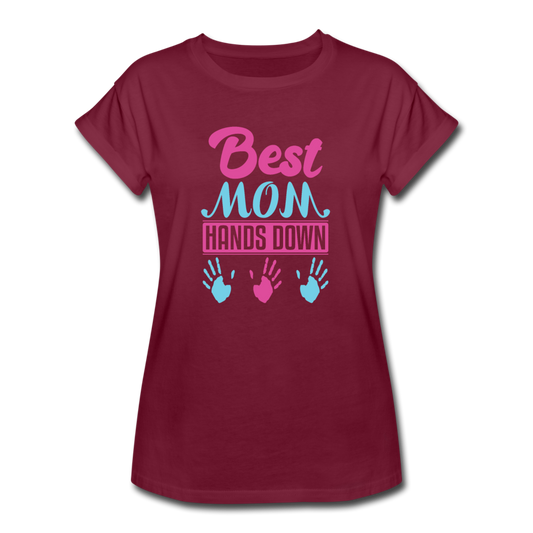 Women's Relaxed Best Mom Fit T-Shirt - burgundy