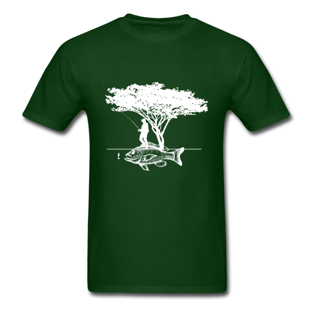 Unisex Classic Standing on Fish T-Shirt - forest green