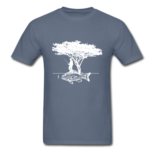 Unisex Classic Standing on Fish T-Shirt - denim