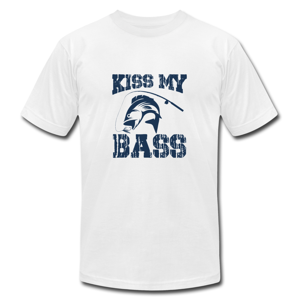 Unisex Jersey Kiss My Bass T-Shirt by Bella + Canvas - white