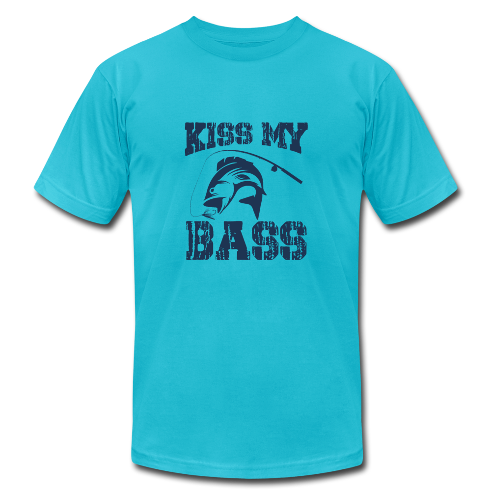 Unisex Jersey Kiss My Bass T-Shirt by Bella + Canvas - turquoise