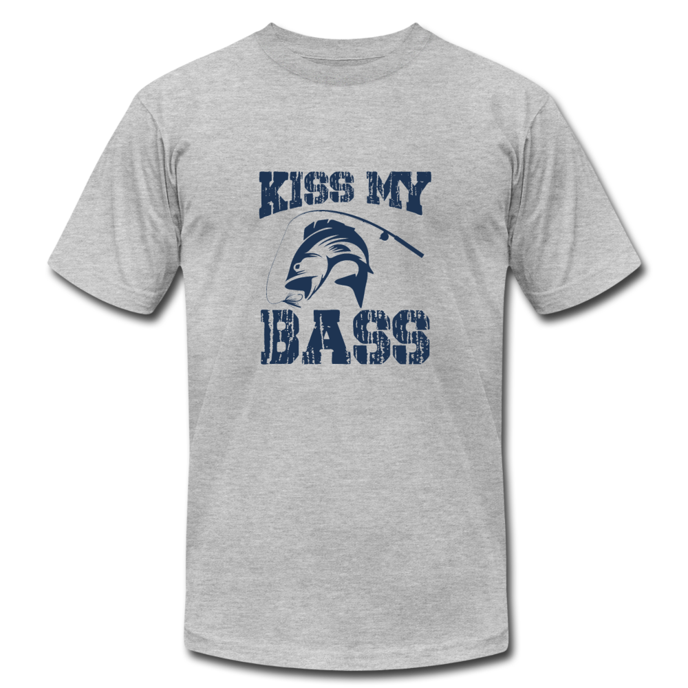 Unisex Jersey Kiss My Bass T-Shirt by Bella + Canvas - heather gray