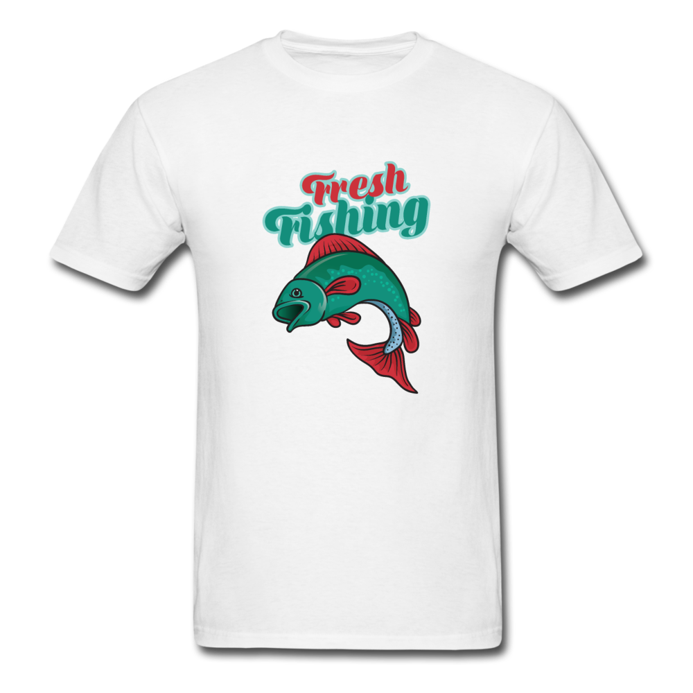 Unisex Classic Fresh Fishing T-Shirt - white