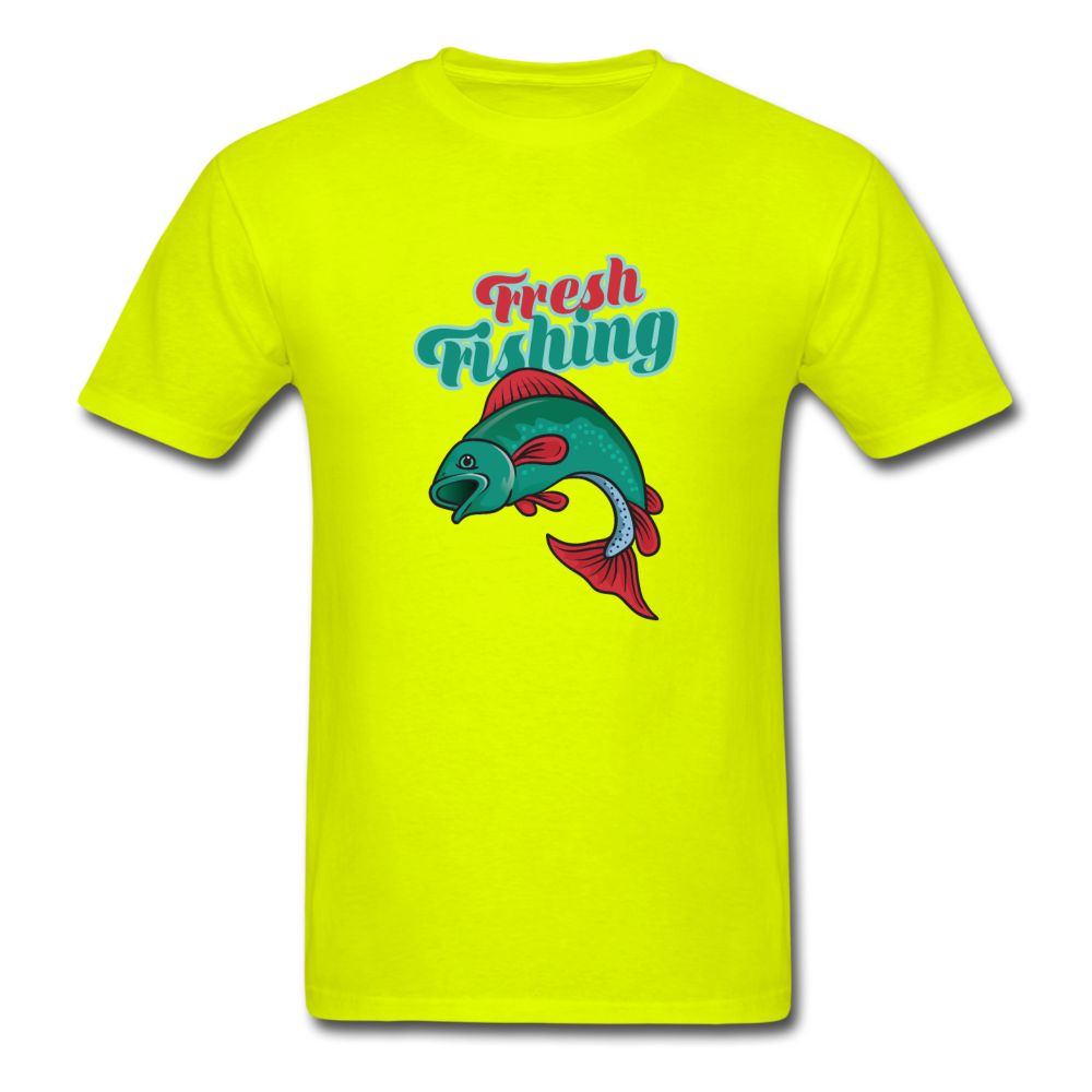 Unisex Classic Fresh Fishing T-Shirt - safety green