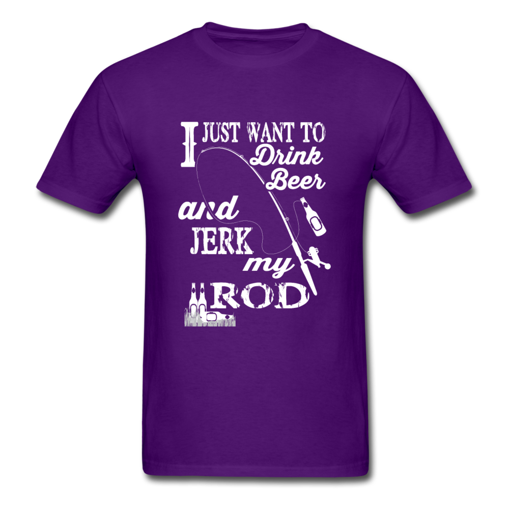 Unisex Classic Jerk My Rod Fishing T-Shirt - purple