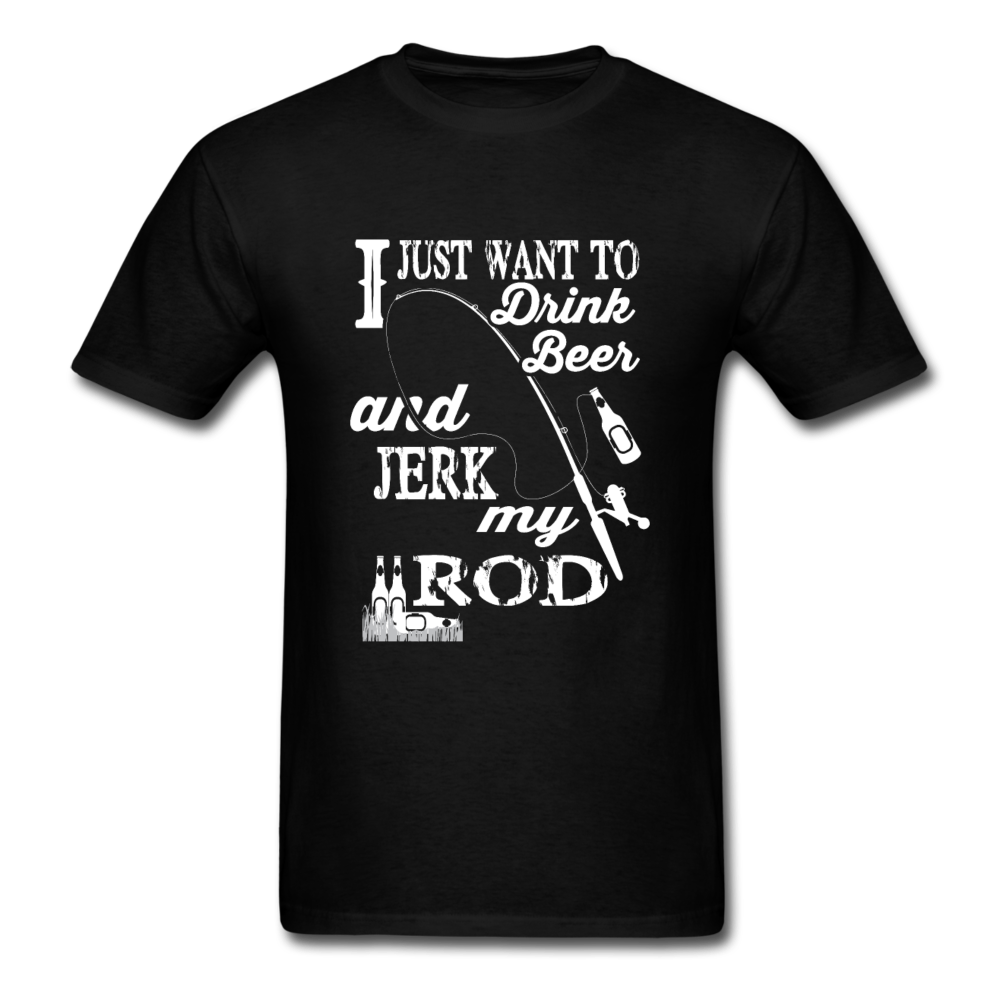 Unisex Classic Jerk My Rod Fishing T-Shirt - black