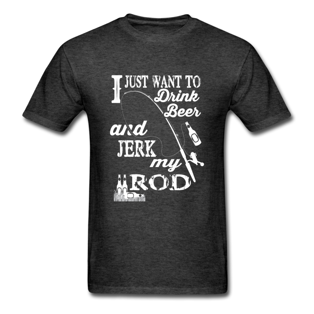 Unisex Classic Jerk My Rod Fishing T-Shirt - heather black