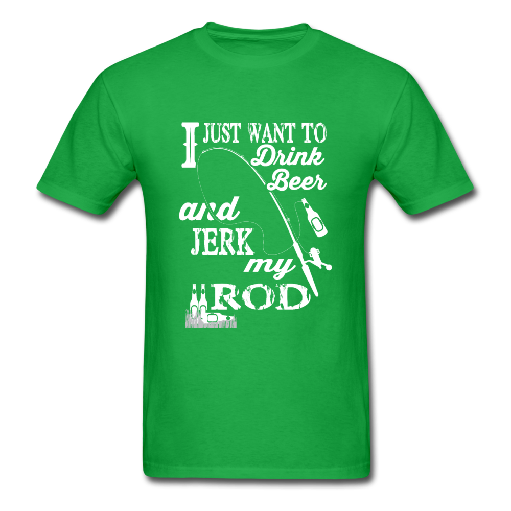 Unisex Classic Jerk My Rod Fishing T-Shirt - bright green