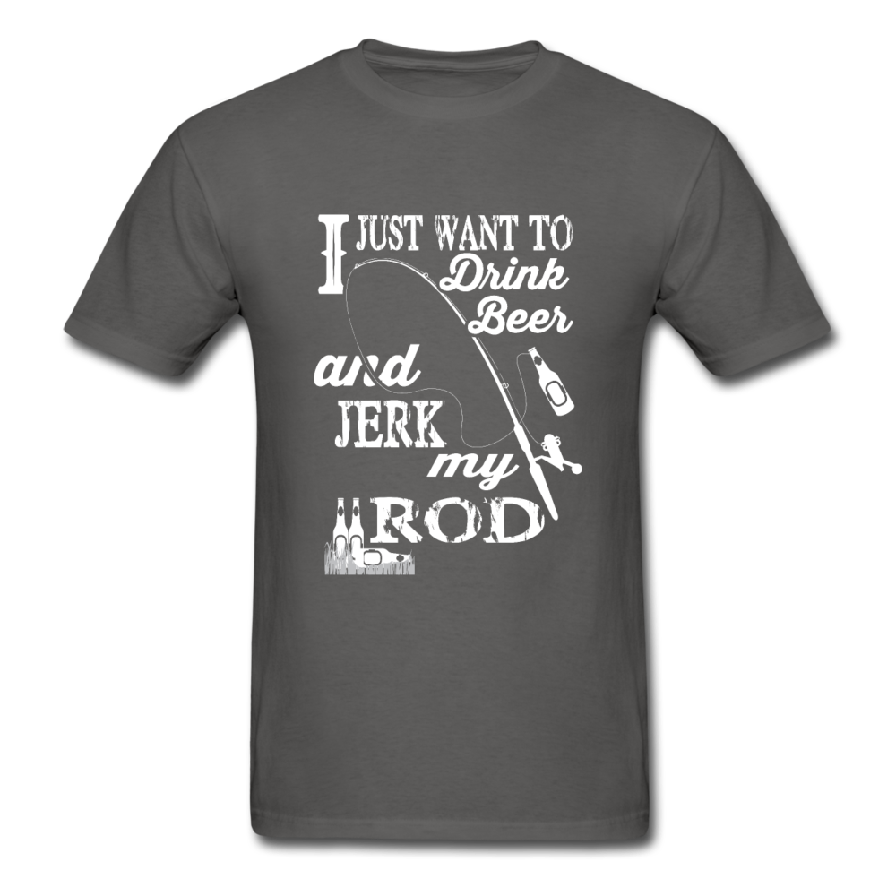 Unisex Classic Jerk My Rod Fishing T-Shirt - charcoal