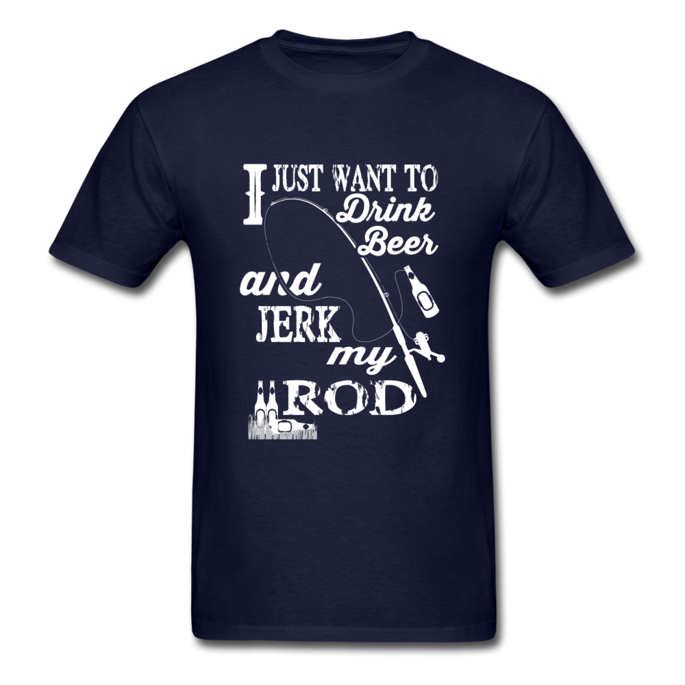 Unisex Classic Jerk My Rod Fishing T-Shirt - navy