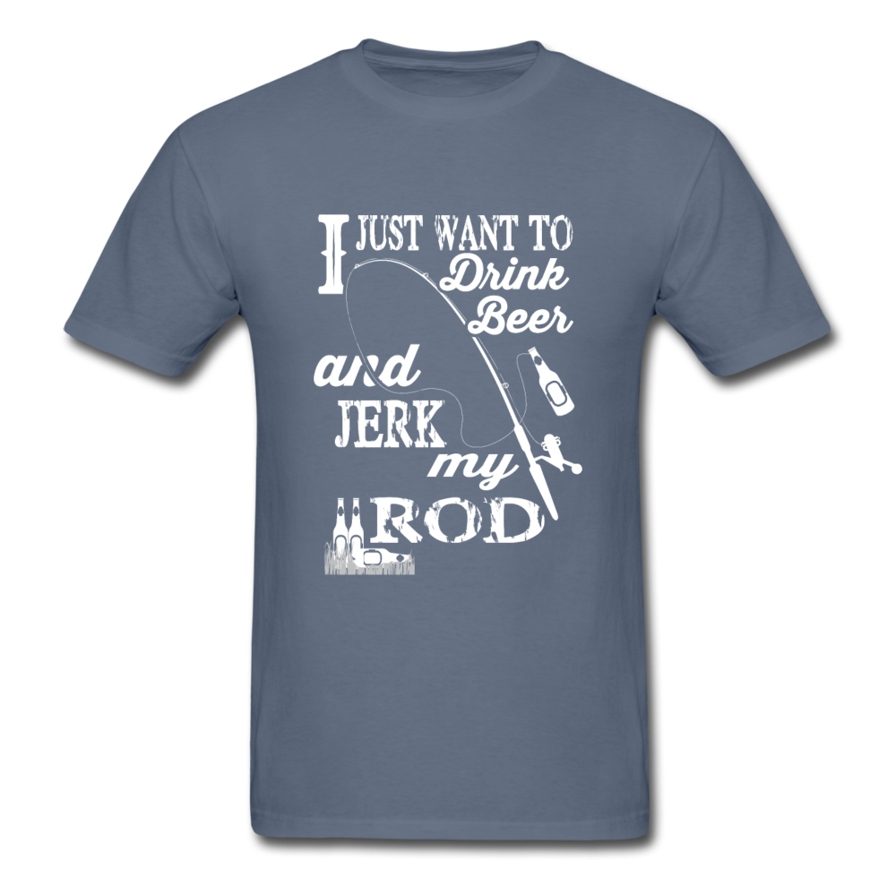 Unisex Classic Jerk My Rod Fishing T-Shirt - denim