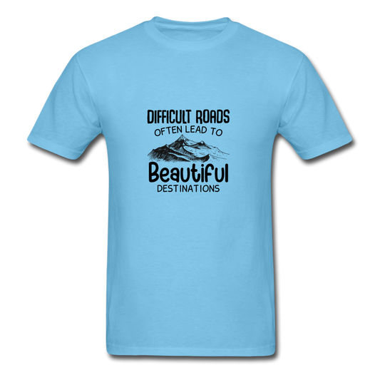 Unisex Classic Difficult Roads T-Shirt - aquatic blue