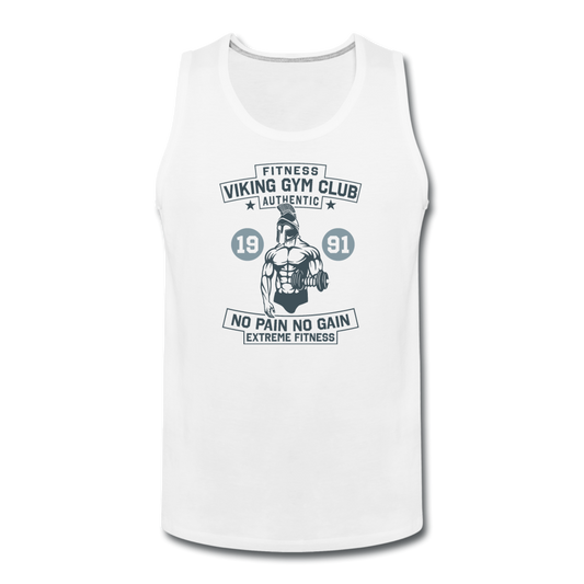 Men’s Premium Viking Fitness Club Tank - white