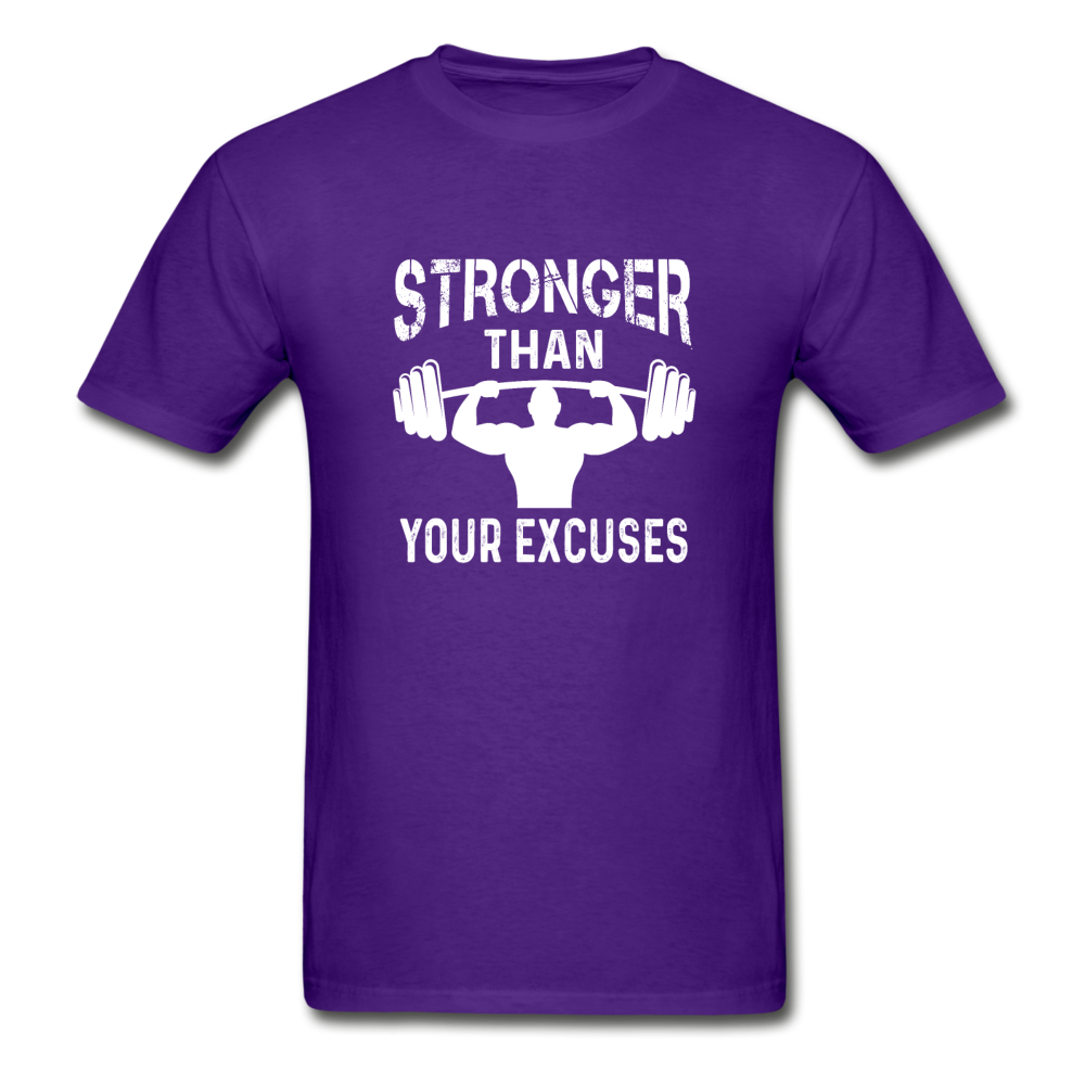 Gildan Ultra Cotton Adult Stronger Than Your Excuses T-Shirt - purple