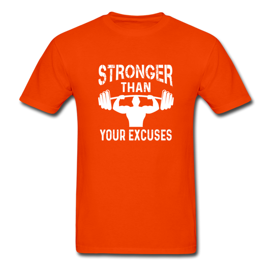 Gildan Ultra Cotton Adult Stronger Than Your Excuses T-Shirt - orange
