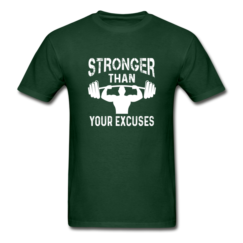 Gildan Ultra Cotton Adult Stronger Than Your Excuses T-Shirt - forest green