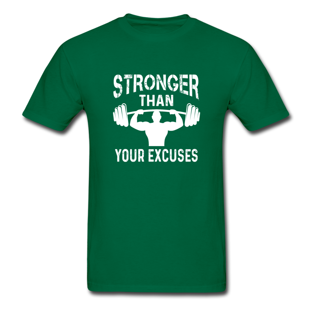 Gildan Ultra Cotton Adult Stronger Than Your Excuses T-Shirt - bottlegreen