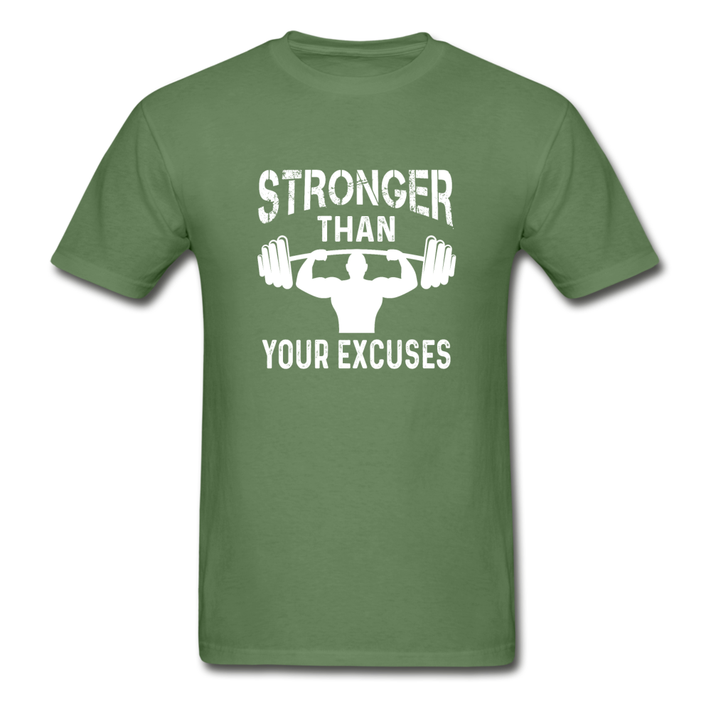 Gildan Ultra Cotton Adult Stronger Than Your Excuses T-Shirt - military green