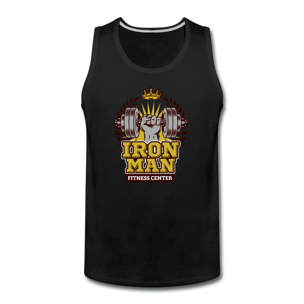 Men’s Premium Iron Man Fitness Center Tank - black
