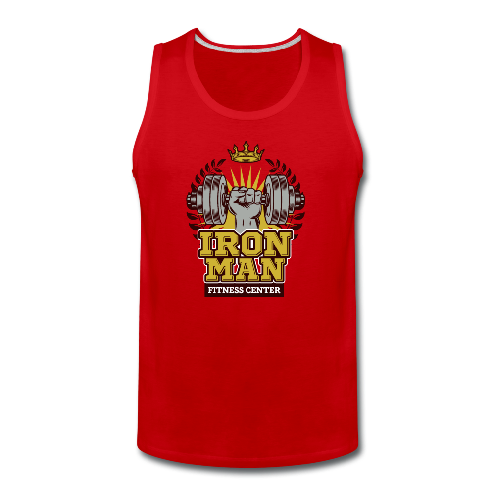 Men’s Premium Iron Man Fitness Center Tank - red