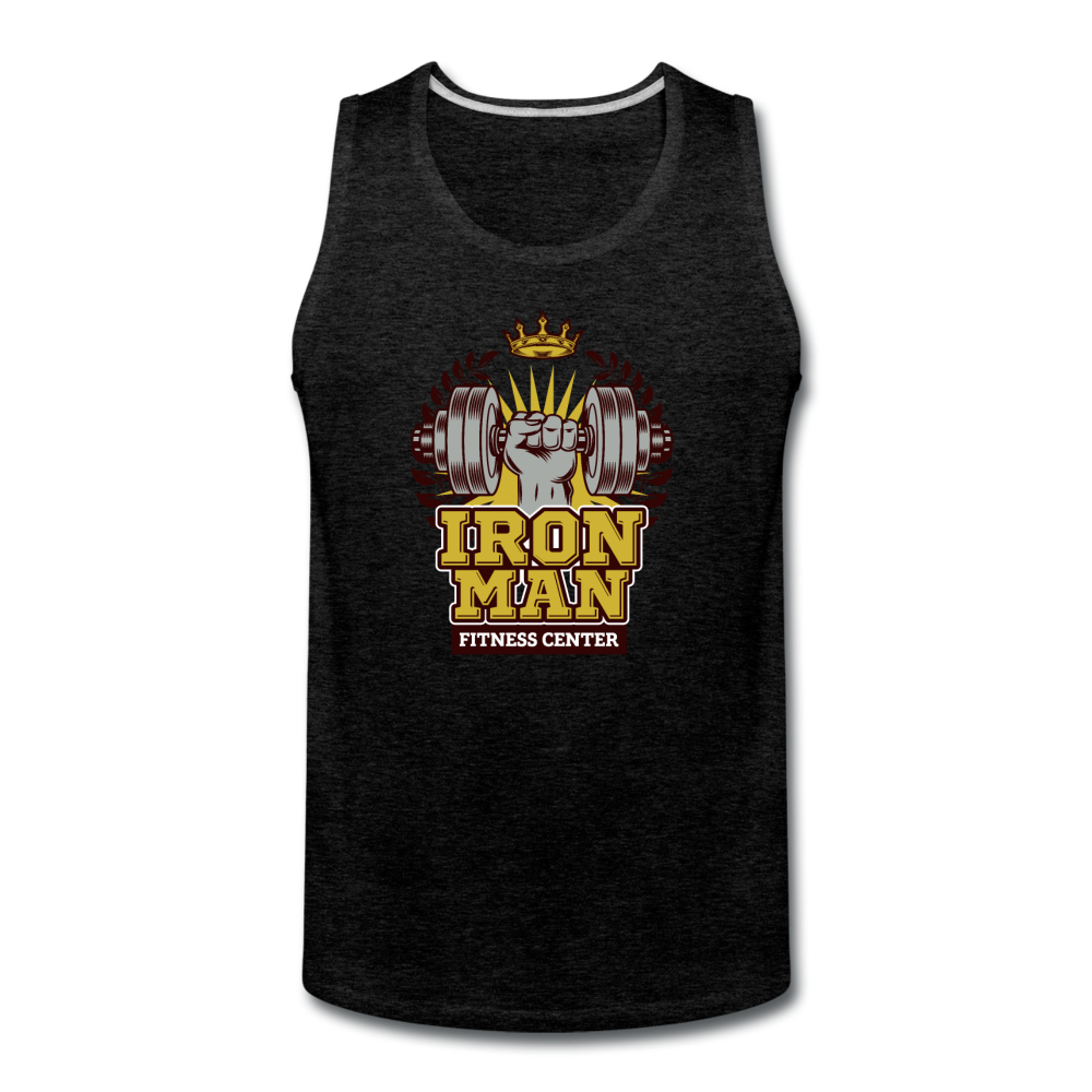 Men’s Premium Iron Man Fitness Center Tank - charcoal gray