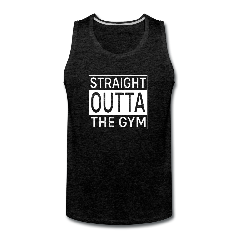 Men’s Premium Straight Outta the Gym Tank - charcoal gray